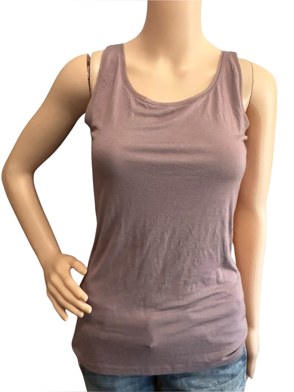 NWT LOFT essential scoop neck tank top dusty purple Sz S